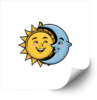 Thumbnail for Cute Sun And Moon Hugging Sticker | Kawaii Celestial Friends Vinyl Decal