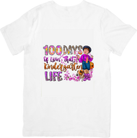 Thumbnail for 100 Days Of Livin' That Kindergarten Life T-Shirt | Cute Boy Graphic Tee | 100th Day Of School