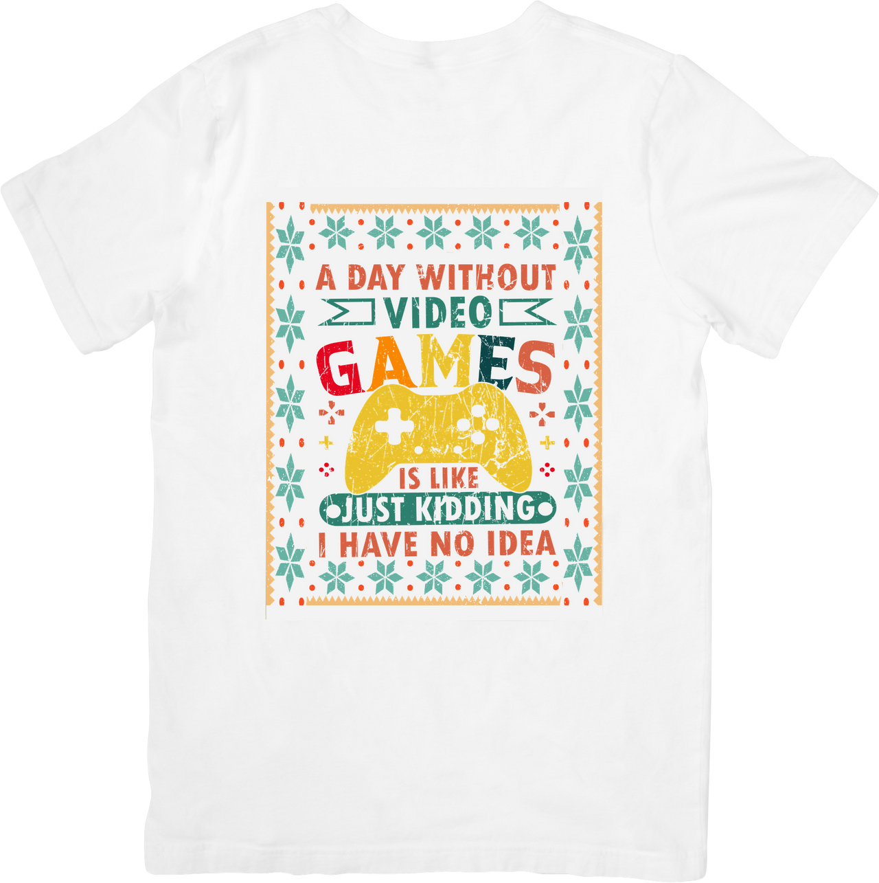 A Day Without Video Games Funny Gamer T-Shirt | Retro Controller Christmas Graphic Tee
