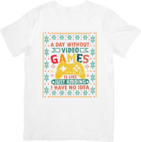 Thumbnail for A Day Without Video Games Funny Gamer T-Shirt | Retro Controller Christmas Graphic Tee