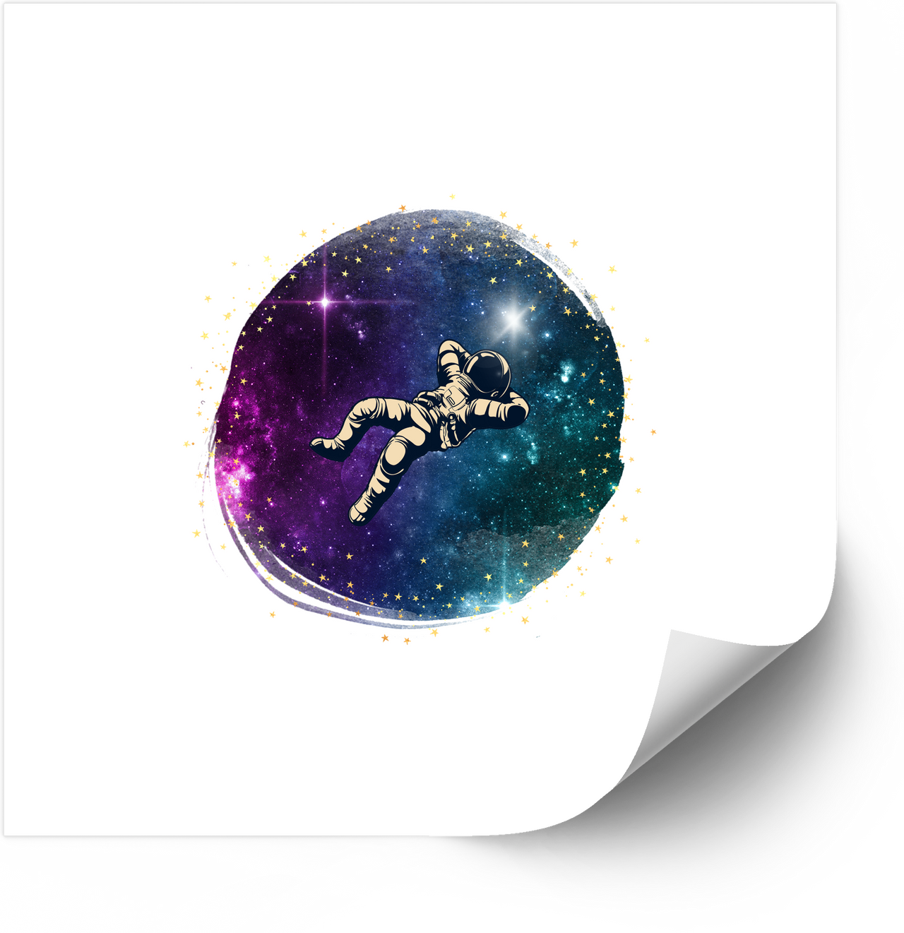 Astronaut In Galaxy Sticker | Cosmic Space Vinyl Decal