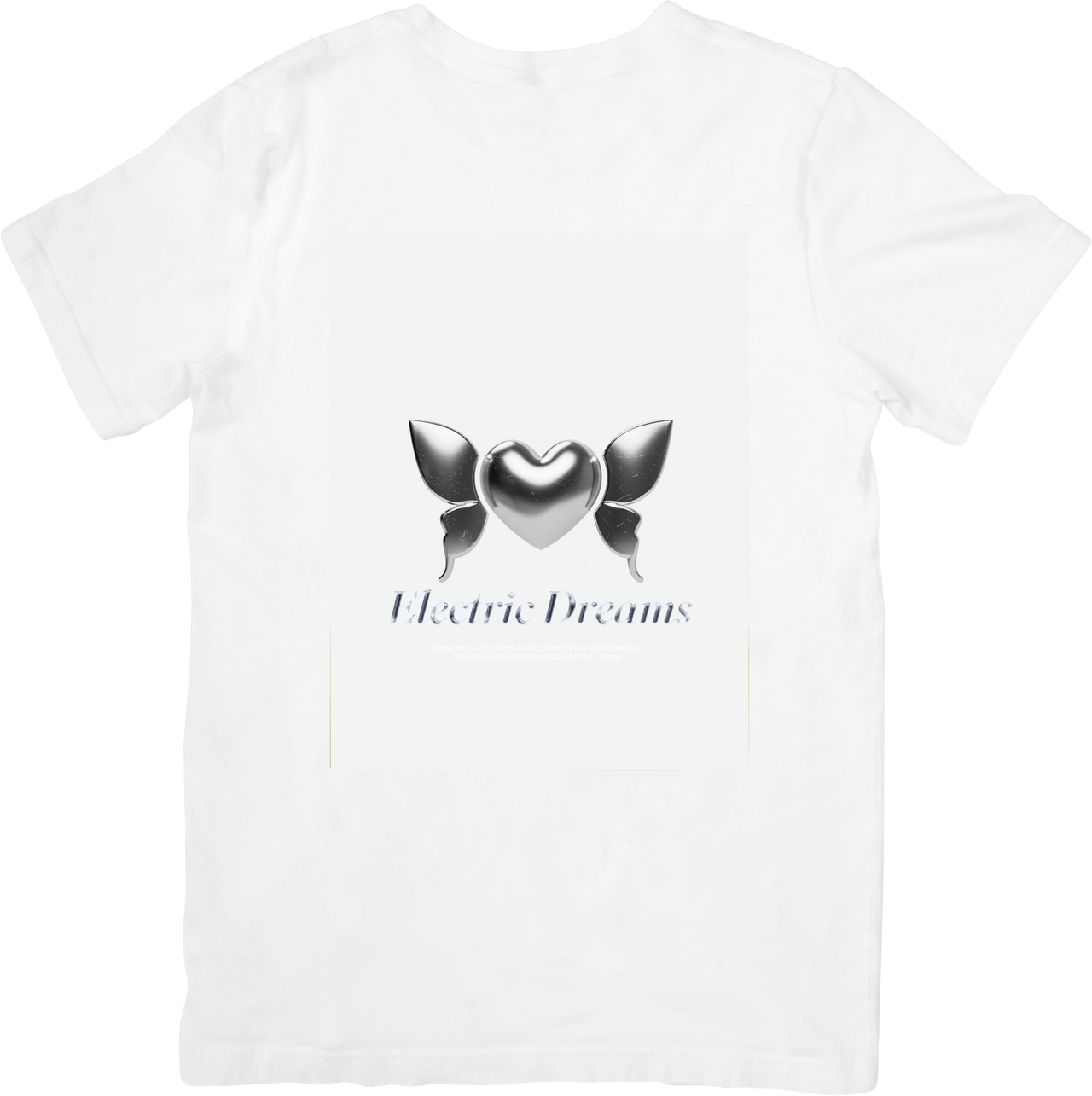 Electric Dreams Chrome Heart T-Shirt | Y2K Aesthetic Graphic Tee | Trendy Unisex Shirt