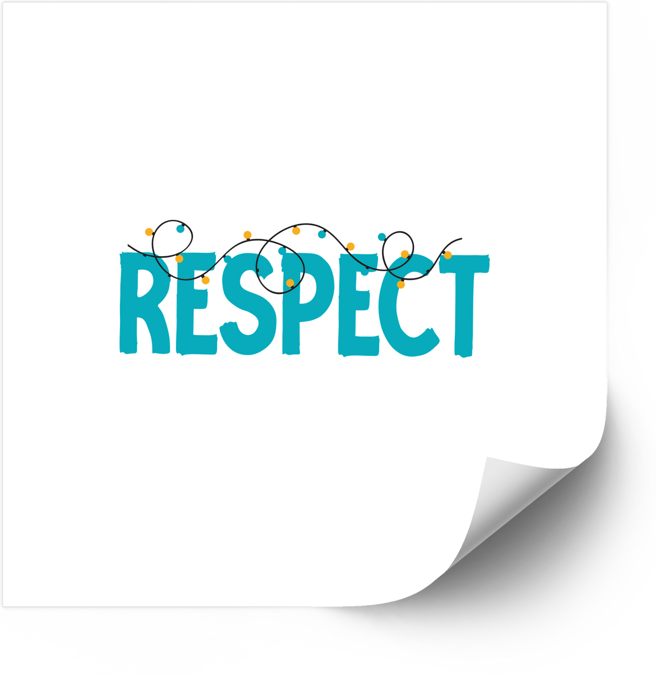 Respect Christmas Lights Sticker | Positive Holiday String Lights Vinyl Decal