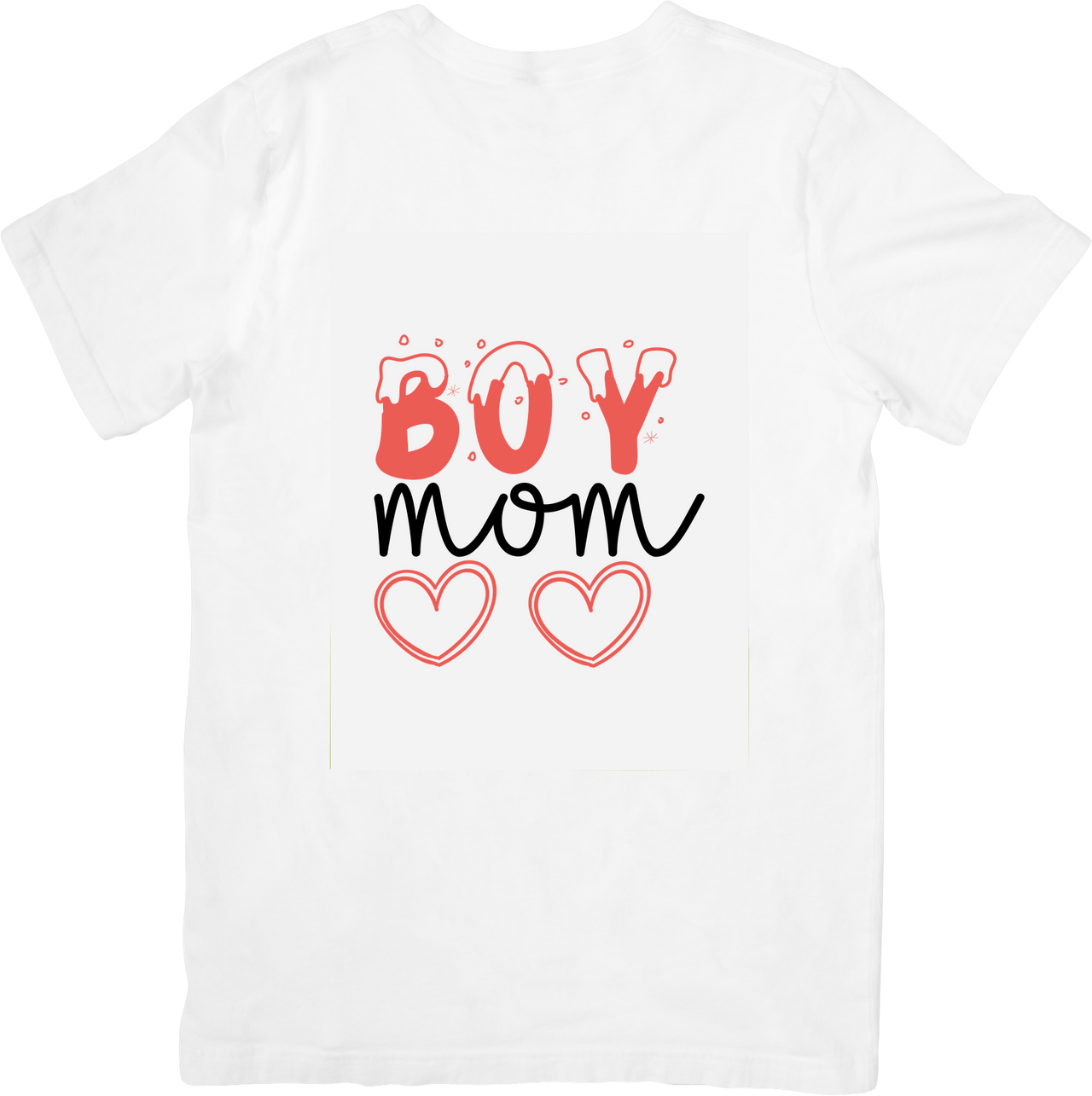 Boy Mom Pink T-Shirt | Cute Heart Drip Letters Graphic Tee | Boy Mama Gift