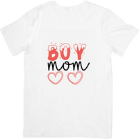 Thumbnail for Boy Mom Pink T-Shirt | Cute Heart Drip Letters Graphic Tee | Boy Mama Gift