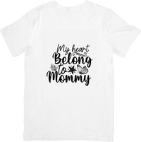 Thumbnail for My Heart Belongs To Mommy T-Shirt | Cute Butterfly Mom Script Graphic Tee | Mom Gift